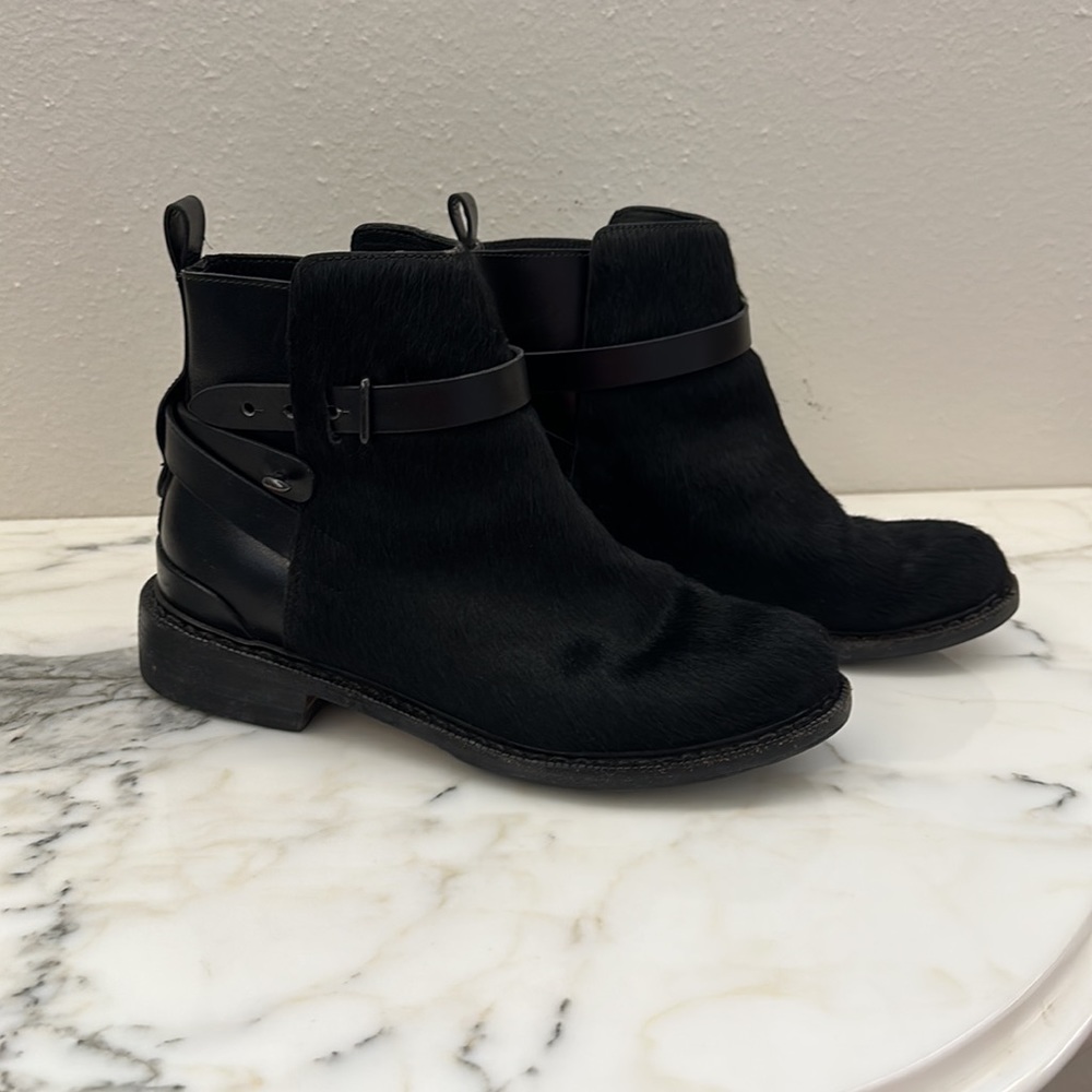 Rag & Bone Driscoll Chelsea black fur/leather boot 37 - Picture 3 of 8
